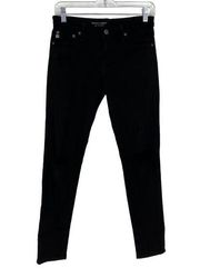 AG Adriano Goldschmied Size 28 The Legging Ankle Jean Distressed Black *FLAW