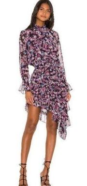 💕MISA LOS ANGELES x REVOLVE💕 Savanna Asymmetrical Long Sleeve Mini Dress S NWT