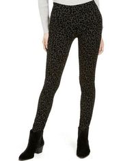 Style & Co Small Ponte Legging Pants Animal Print Mid-Rise Stretch Rear Pockets