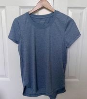 Athleta Space Dye Blue Workout T-Shirt