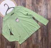 Life is Good  Take Your Sweet Time Long Sleeve T-Shirt Womens Small Green