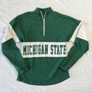 Spirit Jersey Michigan State University Spartans Small Long Sleeve Green White