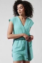 ATHLETA MARLOW ROMPER IN GULF GREEN Small