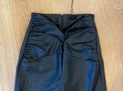 NBD Ruched Front Detail Faux Leather Pants Black Size XXS