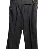 Larry Levine SPT Stretch Dark Wash Wide Leg Pant with Eclectic Details!