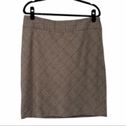 The Limited Brown Plaid Pencil Skirt