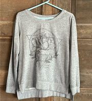 Zoe+Liv Junior Rose Long Sleeve Graphic Sweatshirt, Gray, Medium