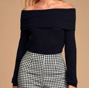 | Black Off Shoulder Turtleneck Crop Sweater l Size XS-S