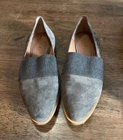 Ed by Ellen Degeneres Shoes Grey Suede Flats Slip On Shoes size 9.5