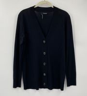 The Kooples Merino Wool Cardigan Button Front V Neck Lightweight Black Womens M