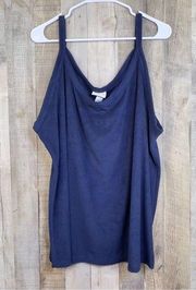 Ava & Viv Size 2X Tank Top Terry Cloth Material in Navy Blue New With Ta…