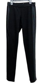 Maje Black Tuxedo Satin Side Stripe Zip Ankle Pull On Black Trouser Skinny Pants