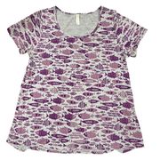 LuLaRoe  Classic T Shirt Womens XL high-low hemline scoop neck fish