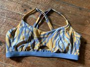 Red Carter yellow & gray cutaway strappy XS bikini top