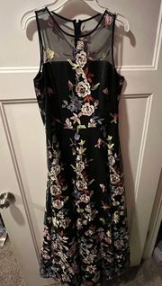 Black floral prom dress