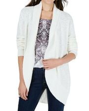 Style & Co Women's Shawl-Lapel Open-Front Cardigan Winter White Size Small - $69