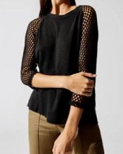 IRO - Top Sleeves 3/4 Model Malala Linen Black Mesh Net size small