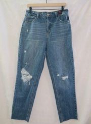 NWT No Boundaries Medium Wash Denim Super High Rise Slim Straight Crop Jeans 11