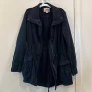 Forever 21  utility jacket anorak black zip front medium