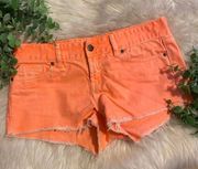 VS PINK | neon orange denim shorts
