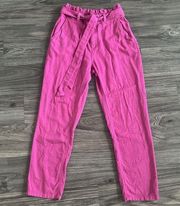Lauren Conrad Straight Leg Belted‎ Trouser Pants Pink Size Small