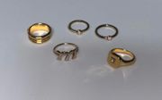 Women's Gold Stacking Ring Rings Includes 777 Good Luck Ring