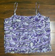 NWOT Purple Ruffled Tank Top