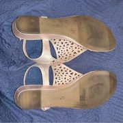 Thalia Sodi Rose Gold/Pink Flat dressy sandals, size 10