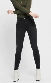 JACQUELINE DE YONG Jona Black Fade High Waist Skinny Jeans Sz 27