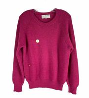 Peruvian Connection Alpaca Wool Pullover Sweater Crewneck Pink Size L