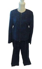 Anne Klein Suit Pants Jacket Blue Women's 10 Vintage Vogue Pattern New