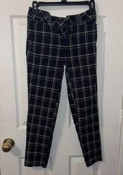 Faded Glory Black And White Plaid Capri Dress Pants