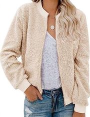 Amazon COPY - Women's Sherpa Fleece Jacket Faux Fuzzy Long Sleeve Casual Zip Up Bomber…