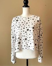 Star Graphic Print Cropped Lounge Top Sz XL