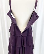 R&M Richards Womens 10 Cocktail Tiered Dress Purple Sequin Lace Chiffon Party