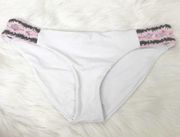 {BECCA} White Crotchet Strap Bikini Bottoms