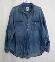 Aerie Womens Denim 100% Cotton Button Down Shirt Top
Oversized | Size medium NWT