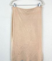 House Of Harlow 1960 Women's Knit Slit Stretch Midi Skirt Tan Size XL