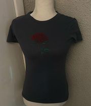 Free State Gray Women’s Rose Graphic Tee Size XS Trending Roses