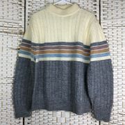 Jantzen Vintage 80’s Women’s Striped Cable Knit Crewneck Sweater Size Large