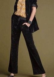 NWT CAbi Crushed Velvet Wide Leg Hostess Trousers (Black) - XS