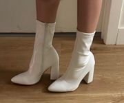 white Heeled Boots