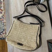 Kate Spade Cobble Hill Woven Straw Hobo Cream Crossbody Bag Purse