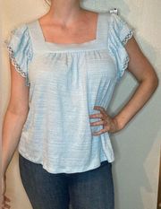 Adrienne Vittadini Light Blue Blouse Size Large