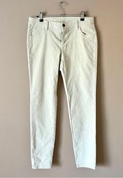 GARNET HILL | Cream Velour Skinny Pants Sz 4