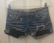 Max Jeans distressed denim shorts 0