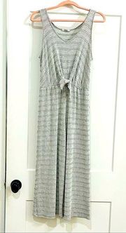 Acemi gray and white jumpsuit with tie sz XS
