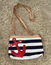 Brighton Striped Nautical Canvas Crossbody Bag