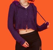 Purple Furry Knit Sweater