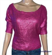 Bongo metallic pink shirt sleeve sweater